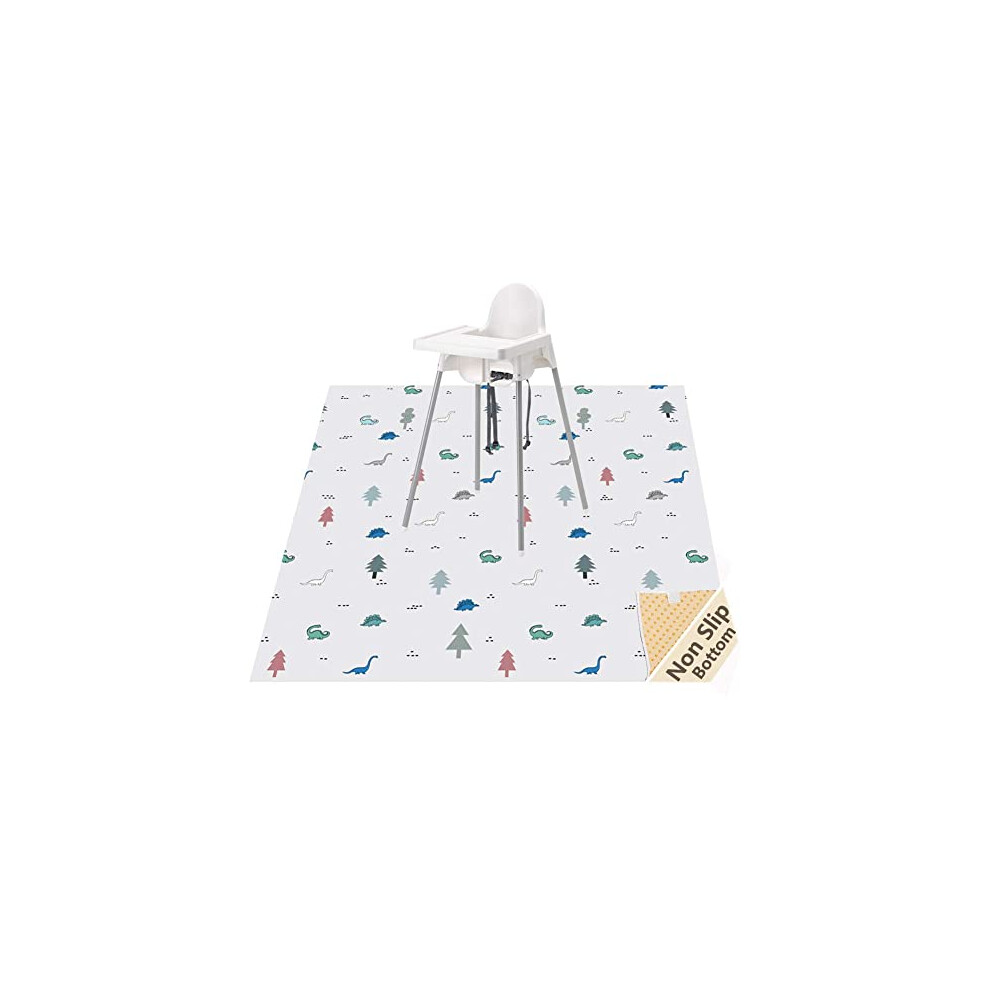 51" Splat Mat For Under High Chair/Arts/Crafts, Washable Spill Mat Waterproof Anti-Slip Floor Splash Mat, Portable Play Mat And Table Cloth Womumon