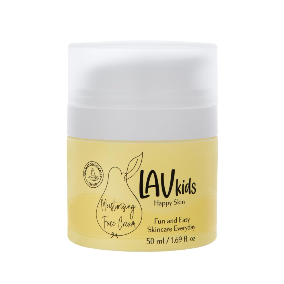 Face Moisturiser With Jojoba Oil, Sweet Almond Oil And Shea Butter 50Ml, Gentle Kids And Baby Moisturiser Dermatologically Tested Face Cream Lav Kids