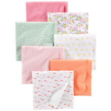 Simple Joys by Carter's Lingettes à rot, Pack de 7, Multicolore/Dinosaure/Pois/Fleur/Citron/Tortue, Taille Unique