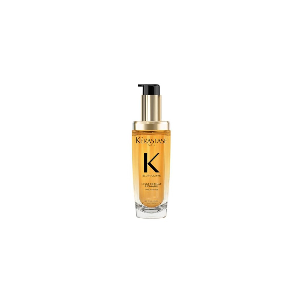 Kérastase Elixir Ultime Hair Oil Refillable, Nourishes Dull Hair, For All Hair Types, Strengthens and Protects Hair From Heat, With Argan and