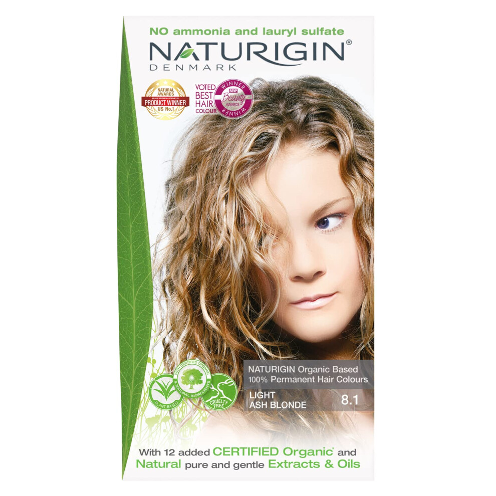 Naturigin Light Ash Blonde Permanent Hair Dye 8.1 With Natural Ingredients - No Ammonia
