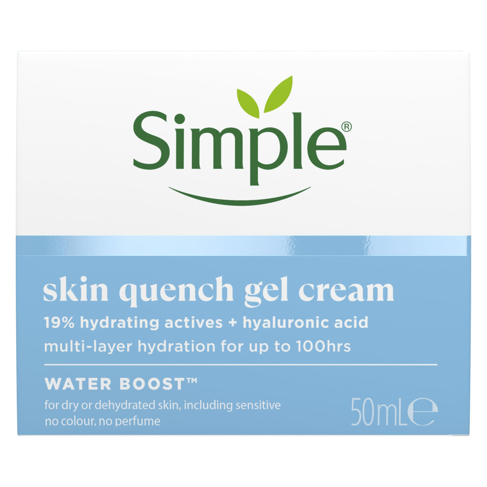 Water Boost Skin Quench Gel Face Cream with 19% Hydrating Actives and Hyaluronic Acid Moisturiser for Dry Skin 50 ml