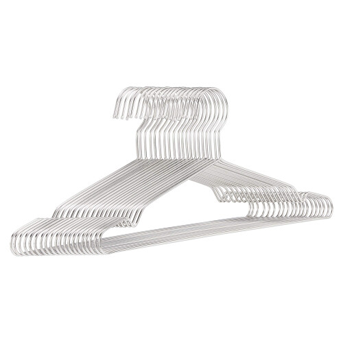 Amazon Stainless Steel Clothes Hangers (20-Pack), Chrome