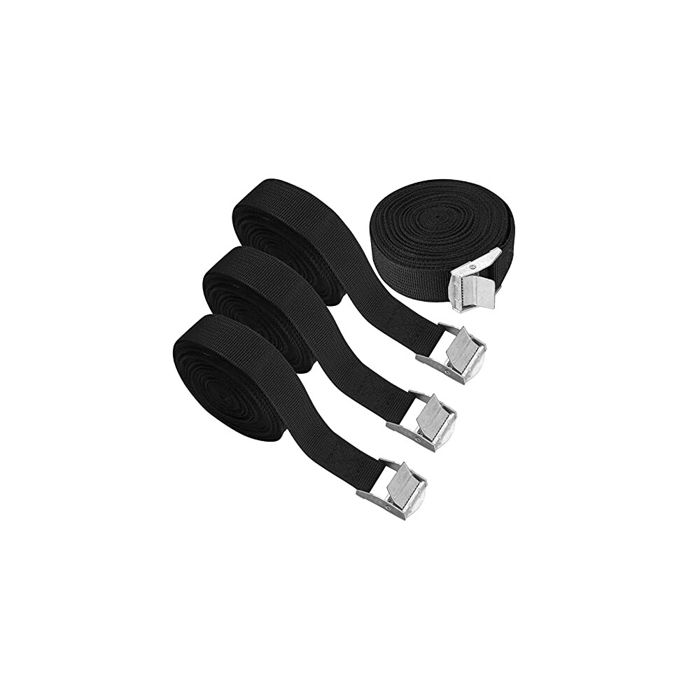 4 Pcs Ratchet Tie Down Straps, 5M X 25Mm Adjustable Lashing Straps, Tension Belt Retaining Cargo Straps Heavy Duty With Quick Release Cam Buckle For 600609962701