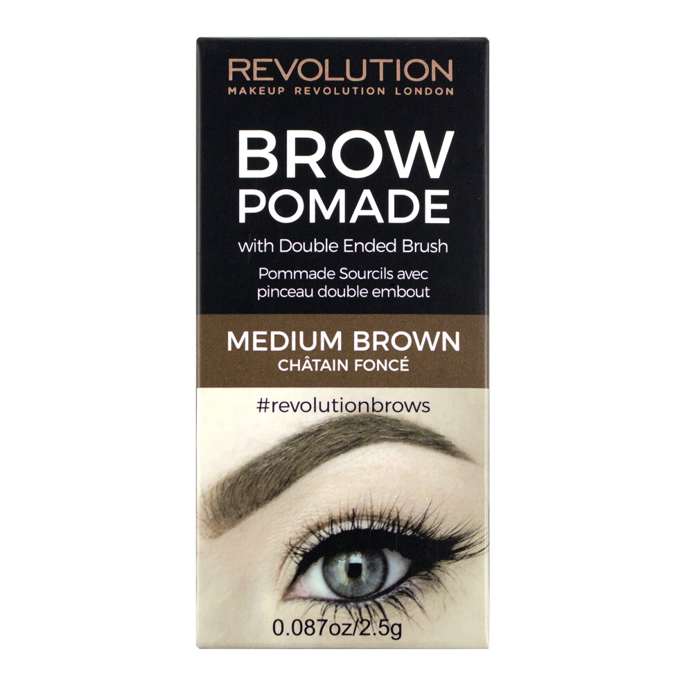 Brow Pomade With Brush - Medium Brown