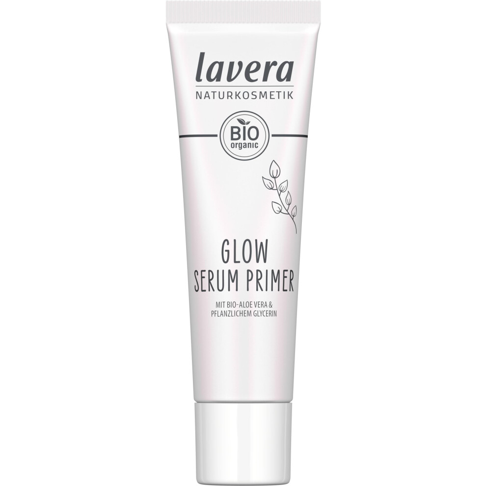 Lavera Glow Serum Primer - Gently Melts Into The Skin - Radiant, Well-Groomed Appearance - Naturally Radiant Glow - Vegan - Natural Cosmetics - 30 Ml