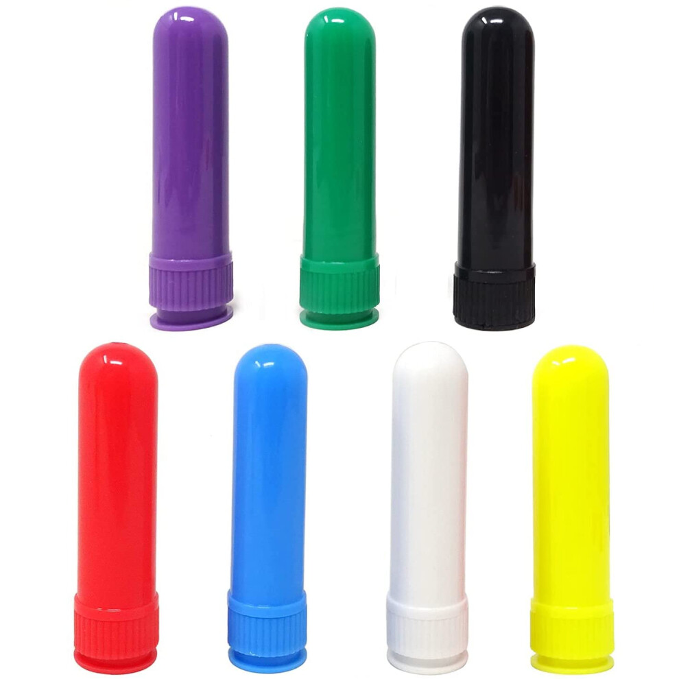 Yangwen Essential Oil Inhaler Tubes,Essential Oil Aromatherapy Nasal Inhalers Tubes Refillable Inhaler Stick With Wicks,7 Colors