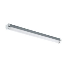 LED bathroom wall light Tragacete 1, vanity mirror lamp with switch, over cabinet lighting made of plastic and metal in silver, white and chrome,