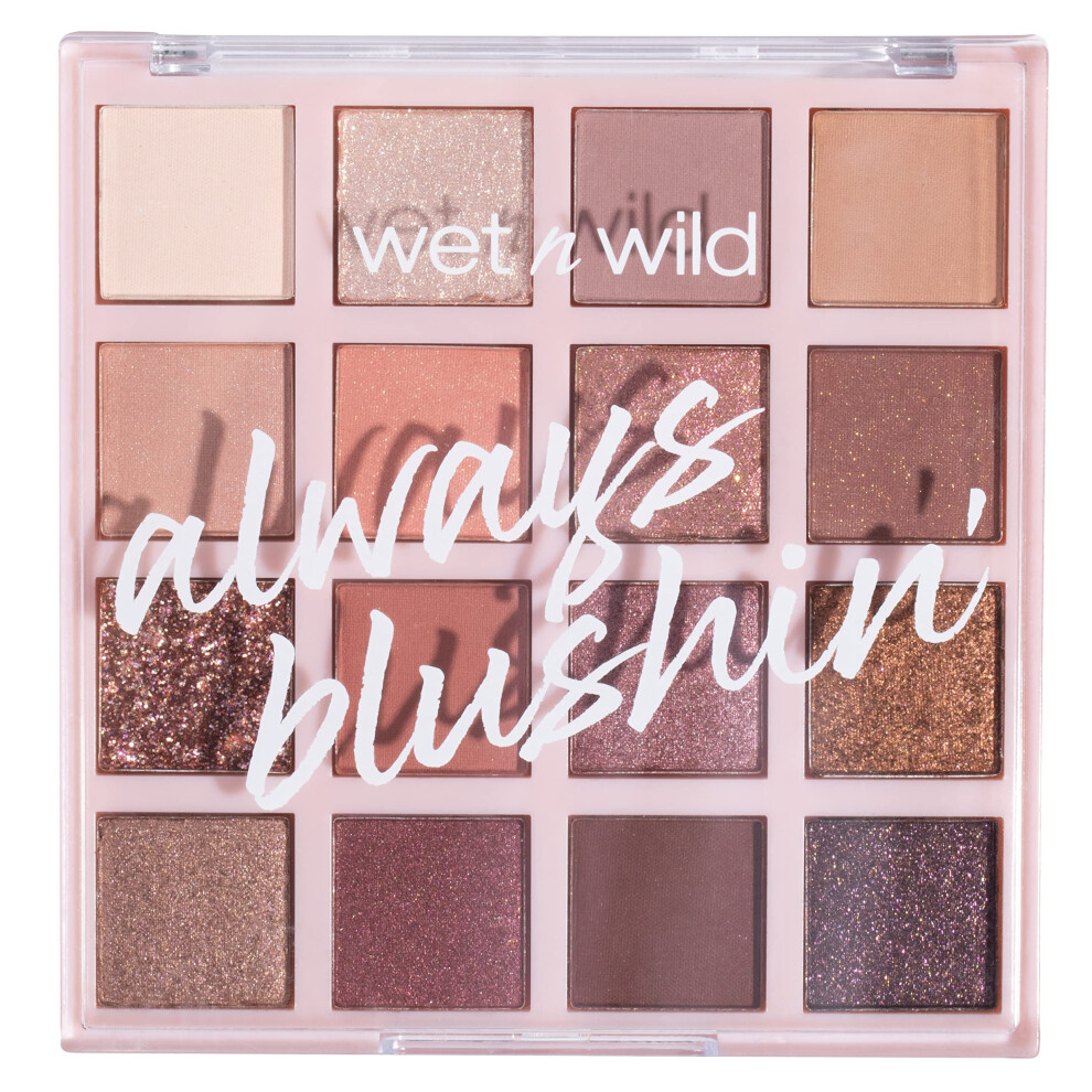 Always Blushin' Eyeshadow Palette, Blendable Neutral Eye Shadows with Matte, Sparkle, Glitter Finishes for Soft Glam Looks, Nude Eyeshadow Palette