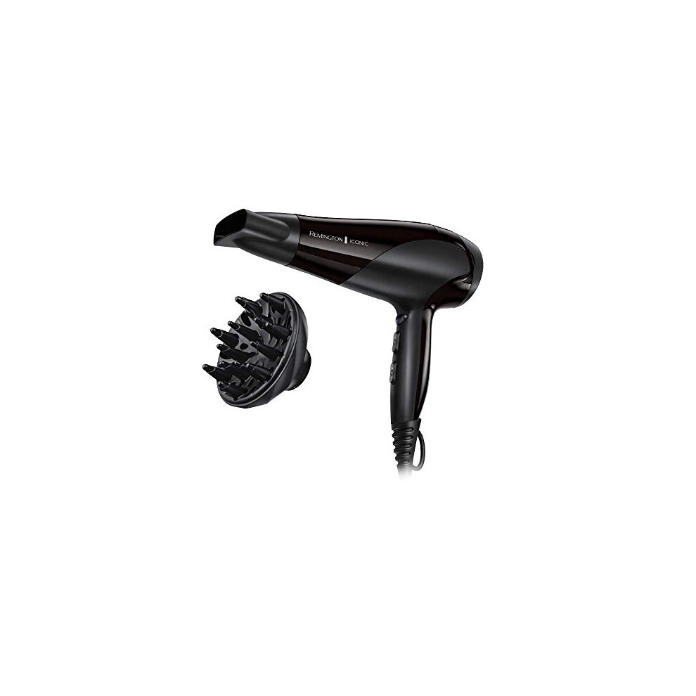 Hair Dryer Ionic (Powerful, Fast Professional Styling, Diffuser, Concentrator, Ionic Conditioning for Frizz Free Hair, 3 Heat / 2 Speed Settings, Cool