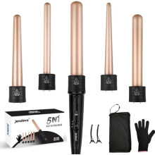 Curling Wand,Hair Curlers for Long Hair, Curling Wand Set with 5 Ceramic Barrels,from 9/18/25/32 mm, 150-210 Temperature Control,with Heat
