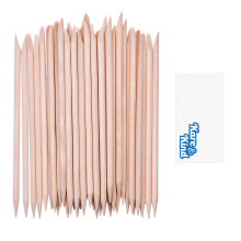 Kare & Kind 100x dobbeltsidet orange tr? neglestave - Cuticle Pusher Remover Cleaner - Manicure Pedicure DIY - Hjemme Neglesalon - for begyndere