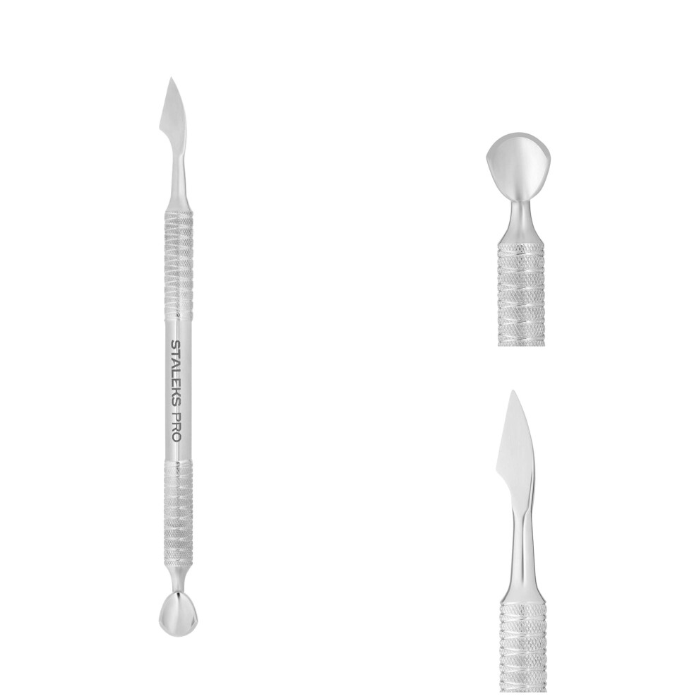 Staleks Vj Cuticle Pusher Expert 52 Manicure Pedicure New Pe-52/2 Rounded Curved Pusher + Cleaner