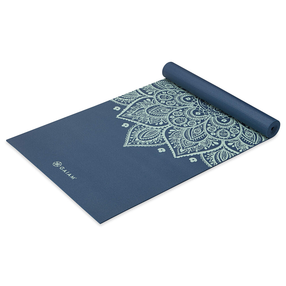 Tapis de yoga antid   rapant imprim    de qualit    sup   rieure, pour tous types de yoga, Pilates et exercices au sol, cadran solaire indigo, 5 mm