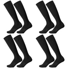 4 Pairs Black Kids Football Socks, Football Socks Knee High Long Socks Long Breathable Socks Hockey Socks Rugby Socks for Outdoor Sports, Aged 5-12