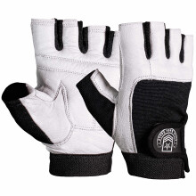 Weight Lifting Gym Gloves Exercise Fitness Training Glove With White Leather Grip For Men Or Women - Size Medium