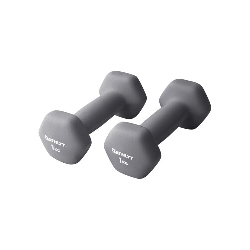 - Neoprene Dumbbell Weights, 01# 2 X 1 Grey, 2 x 1kg 1