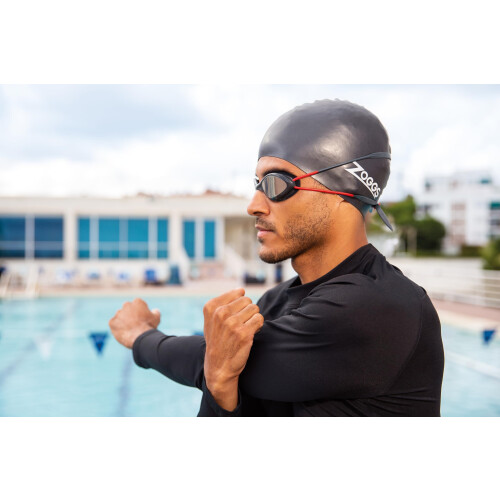 Zoggs Unisex Silicone Swimming Cap, Black, One Size UK 2