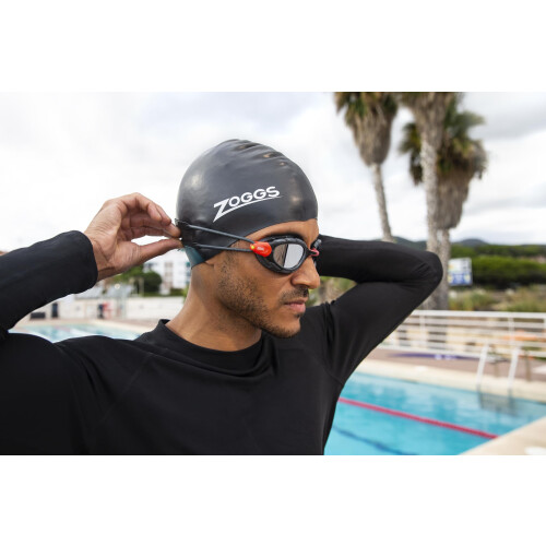 Zoggs Unisex Silicone Swimming Cap, Black, One Size UK 1