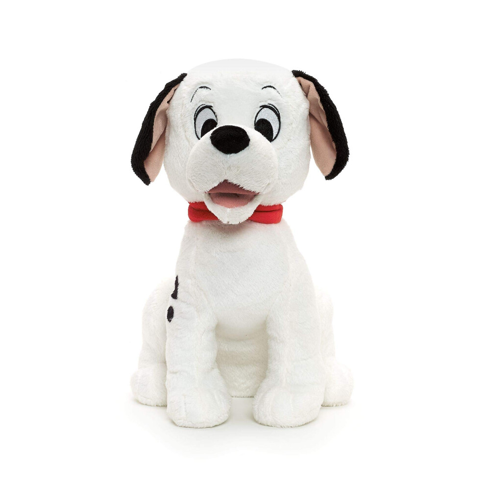 Official Lucky Medium Soft Toy, 101 Dalmatians, 32cm/12â, Iconic Cuddly Toy Character Features Embroidered Face Detail, Soft-Feel Fur, Red Fabric