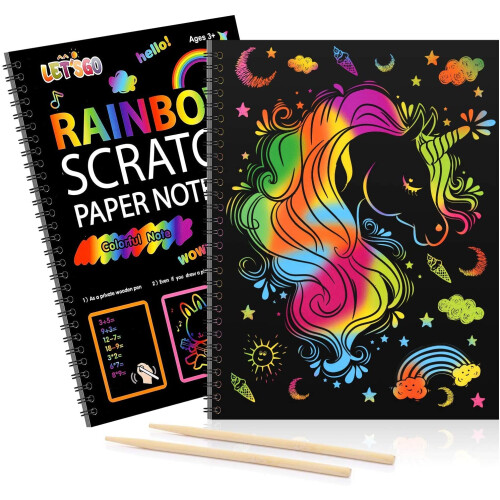 3-10 Year Old Girls Gifts, Scratch Art Unicorn Gifts for Girls