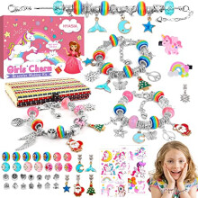 Kit per la creazione di gioielli a forma di unicorno HYASIA per bambine - Giocattoli per bambini, arti e mestieri per bambini dai 6 ai 10 anni, f