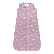 Baby Organic Cotton Wearable Blanket 0.5 Tog Lightweight Sleeping Sack with 2-Way Zipper, Boys Girls Swaddle Blanket Infant Sleeping Bag(Feather Mauve