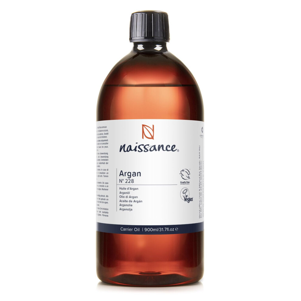 Naissance Argan Oil (No. 228) 900Ml - Natural Growth Hair Mask, Anti-Ageing, Antioxidant, Vegan, Growth, Hexane Free, No Gmo - Moisturiser & Conditioner For