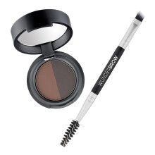 Soft Brow Define & Fill Powder Duo inklusive doppelseitigem Pinsel, vegan und tierversuchsfrei (Schwarz/Braun)