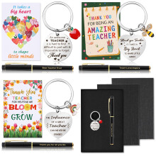Teacher Gifts For Women Men Thank You Teacher Gifts With 3Pcs Keyrings, Pens, Teacher Cards, Best Teacher Gifts Thank You & Appreciation Teacher