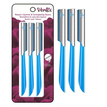 Vertex 001 Women's Dermaplaning Facial Razor - Blue Peach Fuzz Remover, Eyebrow Shaper & Exfoliating Hair Trimmer (Pack of 5)