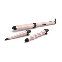 Curl & Wave Trio Styler, Multi-styler, Hair waver, Beachy waves, Loose waves, pink 3 in 1 curling wand