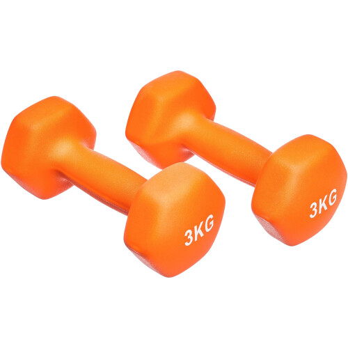 Amazon Neoprene Dumbbell Pair, 6kgs (2 x 3kgs), Orange