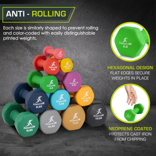 Neoprene Dumbbell Coated for Non-Slip Grip, 4 lb 2