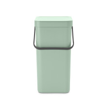 - Sort & Go Waste Bin 16L - Medium Recycling Bin - Stay Open Lid - Carry Handle - Easy to Clean - for Under Kitchen or Wall-Mounted - Compost Bin -