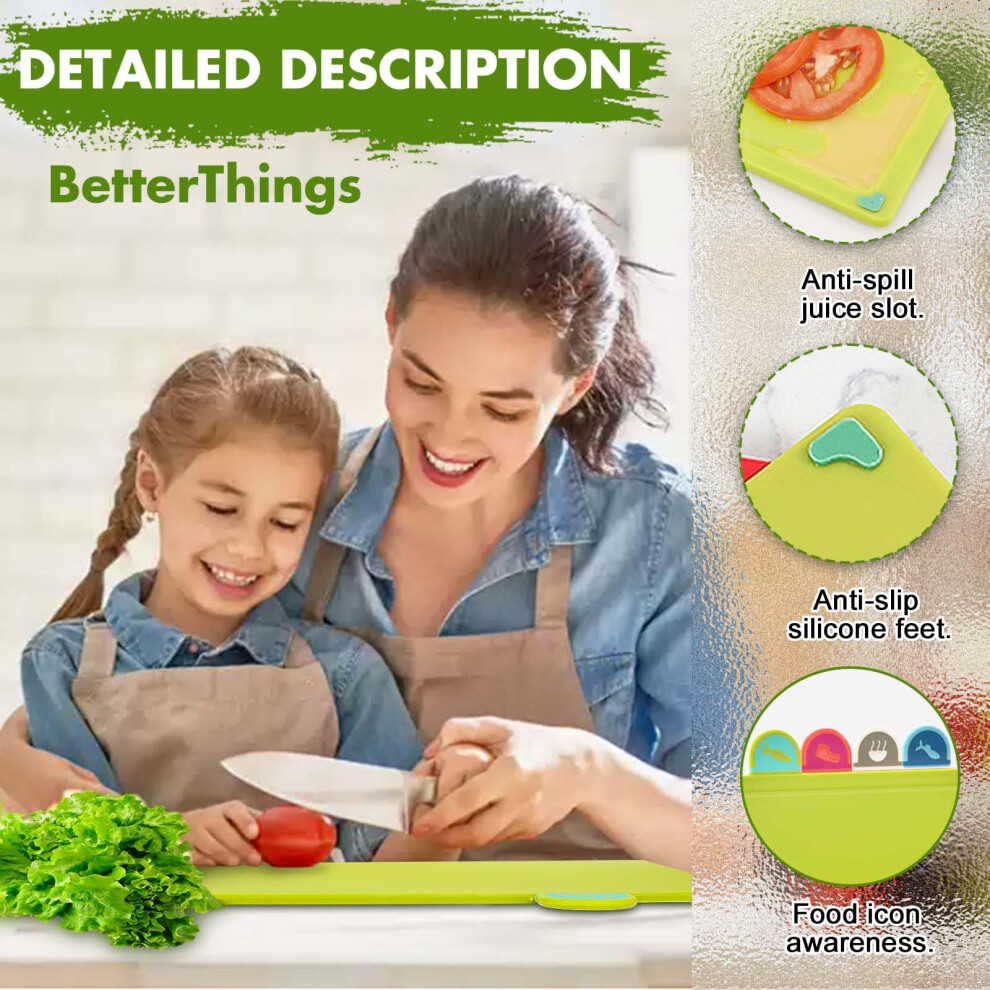 multi coloured chopping board set