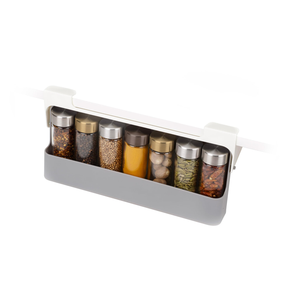 CupboardStore in cupboard, kitchen storage under-shelf Spice Rack, organiser Grey, 4