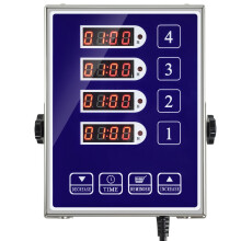 Commercial 4 Channel Kitchen Timers Digital Restaurant Timer Professional Multi Calculagraph Loud Alarm Food Truck Cooking Heavy Duty Stainless Steel