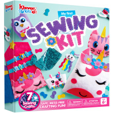 My First Felt Sewing Kit for Kids Age 6+, Beginner Art & Craft,7 Easy DIY Animal Crafts of Unicorn Pillow and Mermaid Card Holder, Keyring Charms, Sew