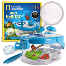Kit cattura insetti NATIONAL GEOGRAPHIC per bambini - Habitat per insetti per bambini con visore ingrandito, pinzette per catturare insetti e gui