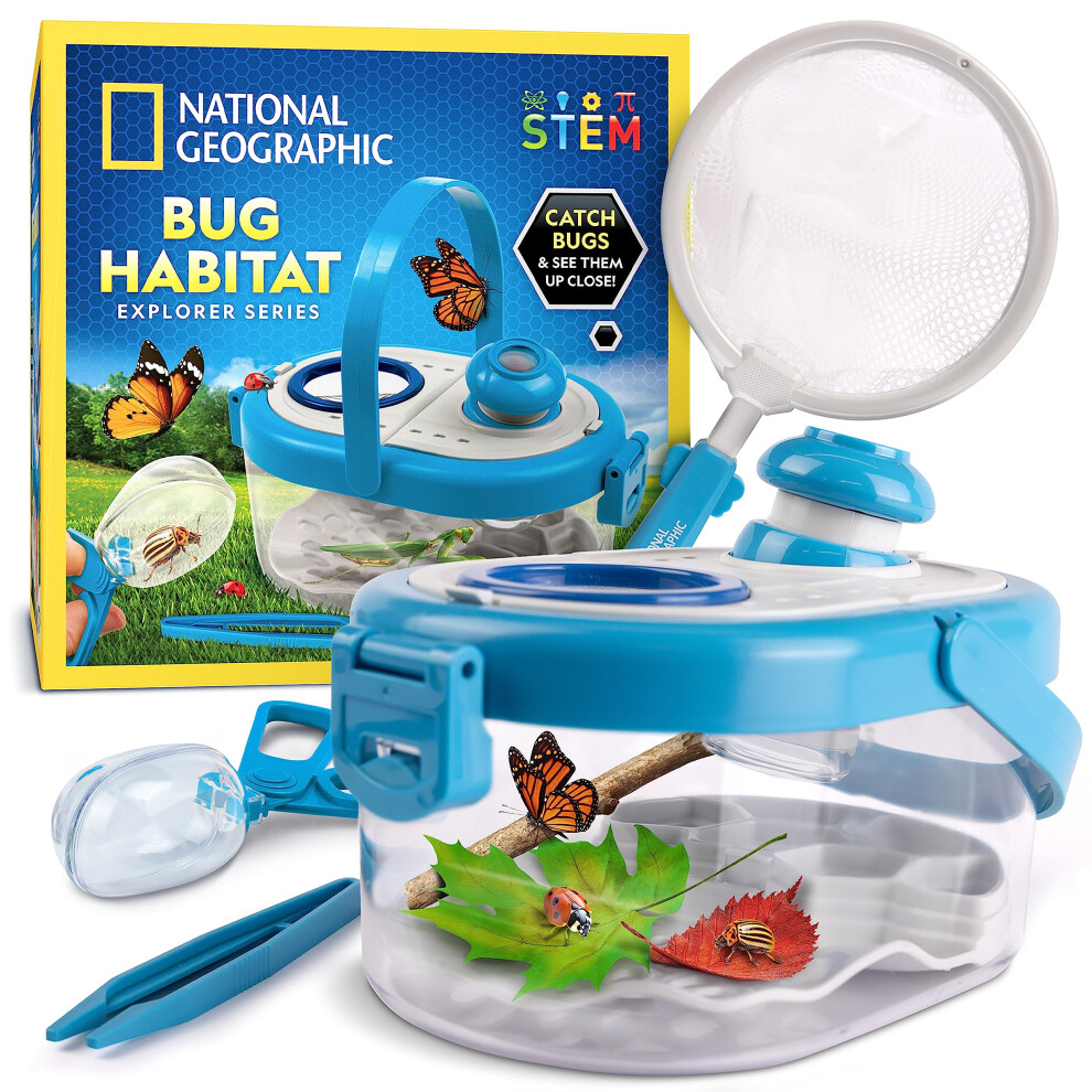 National Geographic Bug Catcher Kit For Kids - Kids Bug Habitat With Magnified Viewer, Bug Catcher, Tweezers & Learning Guide, Insect Habitat, Outdoor Toys, Kids Bug