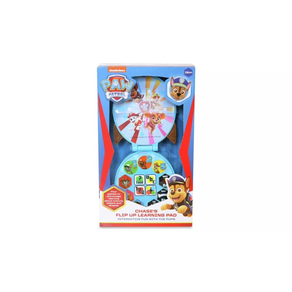 Paw Patrol Chase's Flip Up Learning Pad Toy For Kids - Helps Develop Colours, Letters And Shapes Recognition - Featuring 4 Fun Interactive Activities, 18 Months+