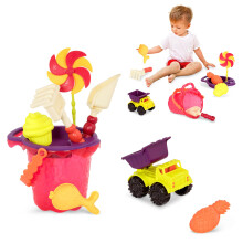 toys - Sands Ahoy - Beach Playset - Medium Bucket Set with 9 Unique Sand & Water Toys - Phthalate Free (Mango)
