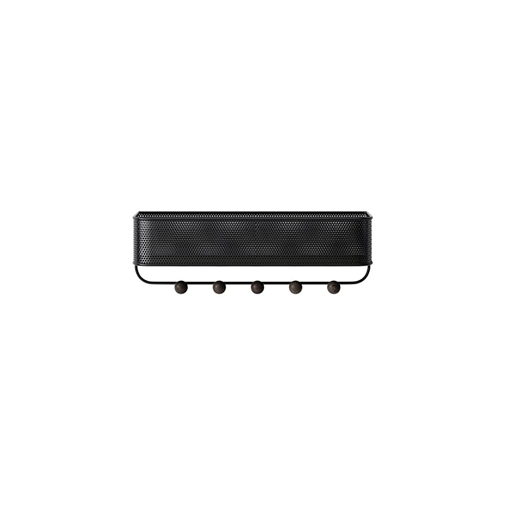 Estique Key Rack with Letter Tray, Multifunctional Wall Organiser with 5 Hooks