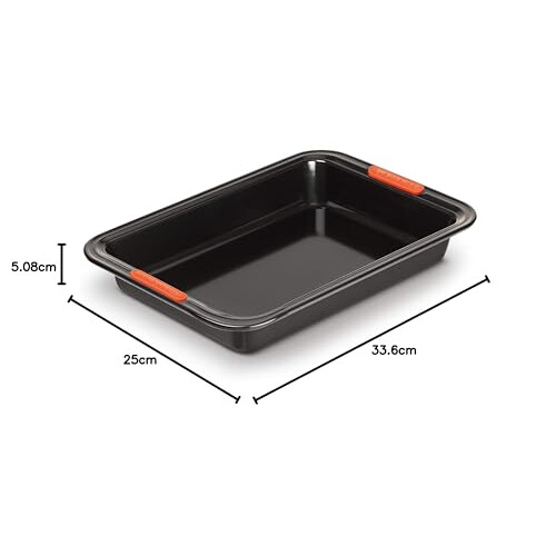 Le Creuset Non-Stick Carbon Steel Bakeware Rectangular Cake Tin, 28 cm, Black, 94101600000000 2