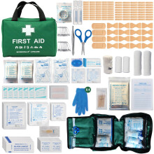 SEVENWALLS SEV-FA-220-G 220-Piece Premium First Aid Kit Bag with Eyewash, 2 Ice Packs, Emergency Blanket for Home, Office, Car, Caravan, Travel