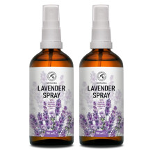 Lavender Sprays 2x100 ml - 100% Pure Lavender Essential Oil - Room Spray Mist for Aromatherapy - Great for SPA Yoga - Pillow Spray for Relaxation -