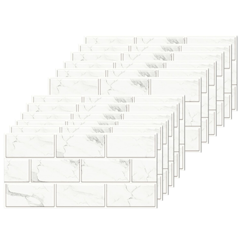 White Brick Tile Stickers For Bathroom Kitchen Waterproof Vinyl Stick On Tiles Backsplash Self Adhesives Wall Tile Transfers Peel And Stick Tile 762283219691