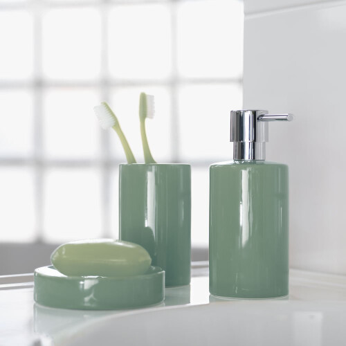 Tube Stoneware Soap Dispenser, Navy 2