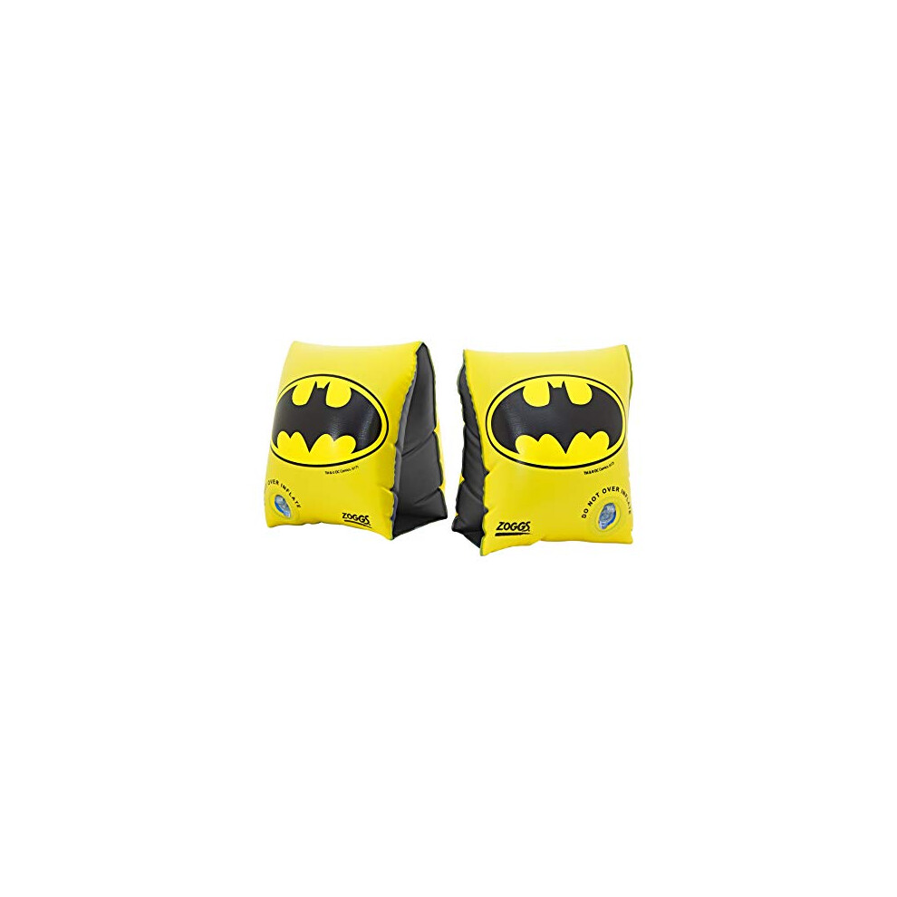 Kids' DC Super Heroes Inflatable Swimming Armbands, Batman, Wonder Woman, Superman, Black/Yellow, 2-6 Years